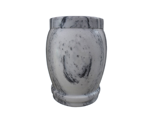 Pure Grey & White Marble Cremation Urn